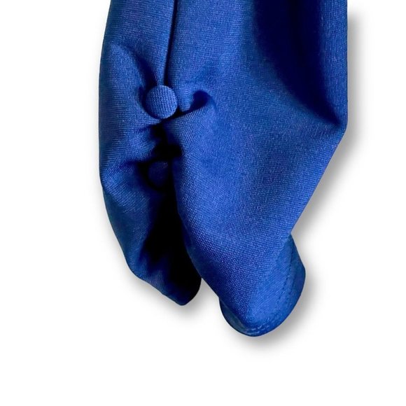 Unique Vintage Womens Blue Cassidy Wiggle Dress Sz 4 Retro Pin Up Girl Cowl Neck - Picture 5 of 7